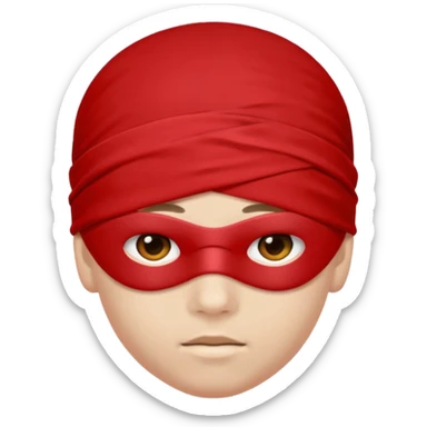 boy + red blindfold sticker