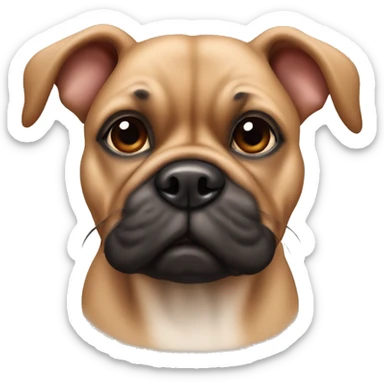 Cute Brown French bull dog with a black snout sticker