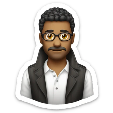 meninex gay loiro cabelo médio óculos olho claro gótico anel penagrama roupa branco sticker