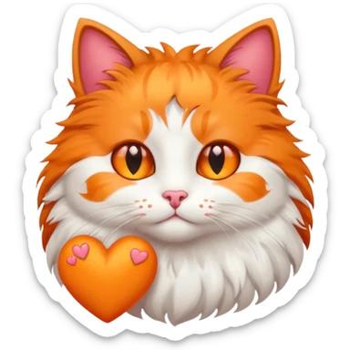 Cat with hearts  sticker