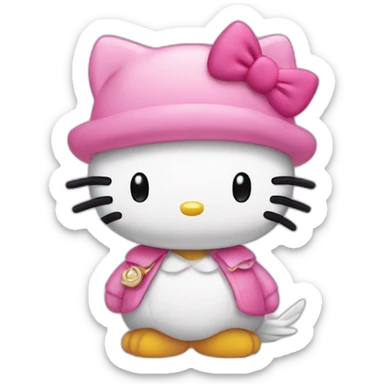 Hello kitty en canard sticker
