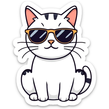 Cat with sunglasseso sticker