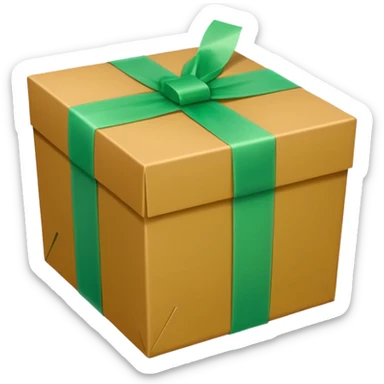 apple style emoji of a box completely wrapped in light green scotch tape, no visible cardboard sticker