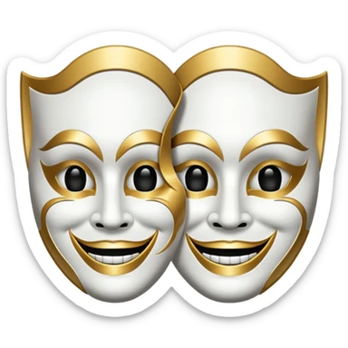 Theatre mask (smiling+tragedy) sticker