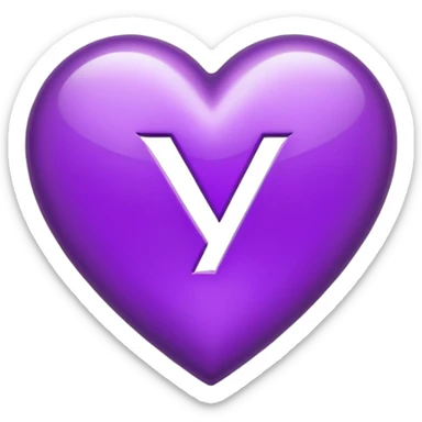 The Letter “Y” inside a Purple Heart sticker