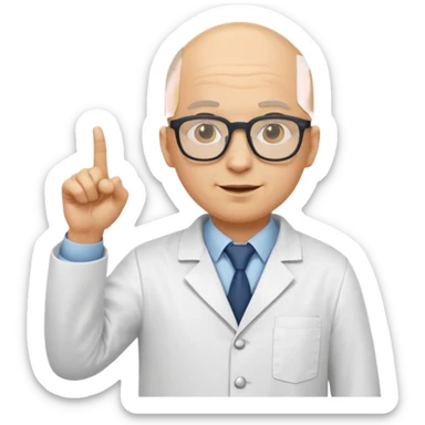 Nerd scientist emoji that with those 🤓👆🥼 but you have to make the head exactly like this 🤓without hair just yellow bald head like a normal emoji  sticker