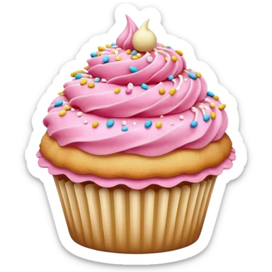Cupcake with pink icing sticker
