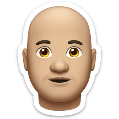 Fat bald man with a large head sticker