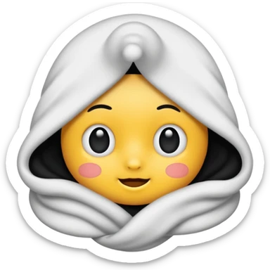 Berwarna putih berbulu dan lucu sticker