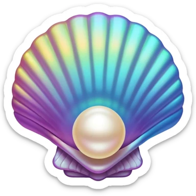 Shell holding pearl sticker