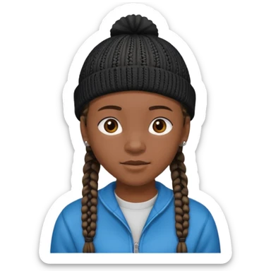 an african teen with cornrows and wears a beanie sticker