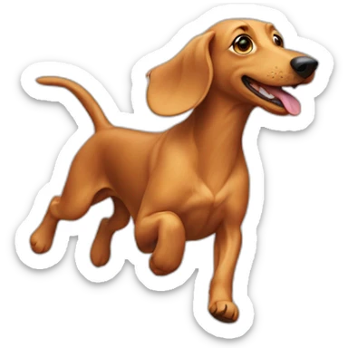 Long blond teckel running sticker