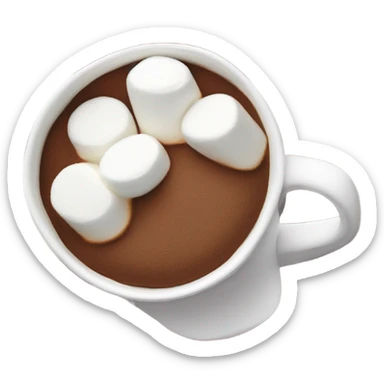 Kakao in Cup with marshmallows on the top  sticker