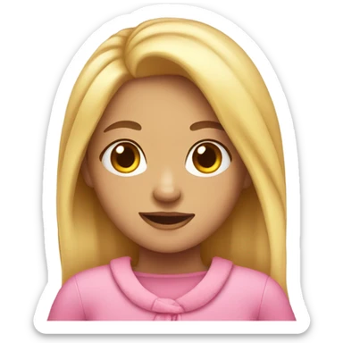 Cute girly emoji sticker