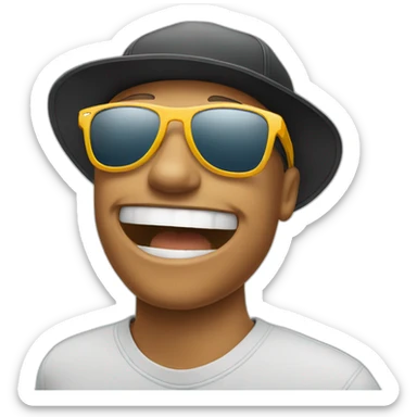 Smile emoji with sunglasses and nike cap sticker