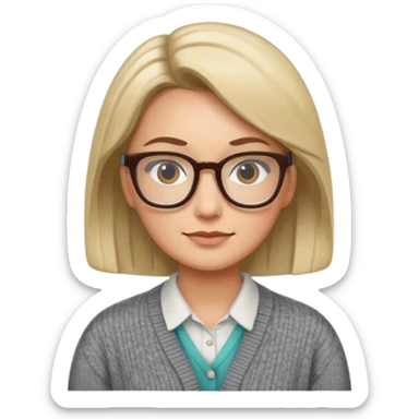 a librarian wearing glasses sticker