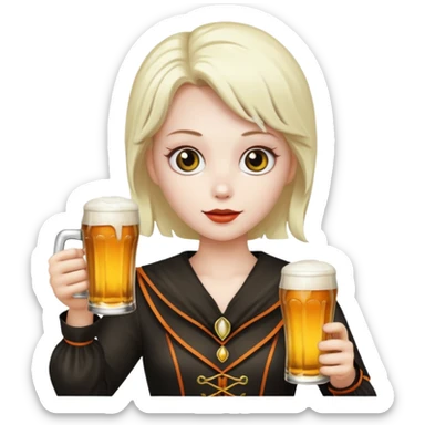 Halloween with beer sticker