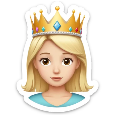 Blondish girl with a birthday crown and a 16 sticker