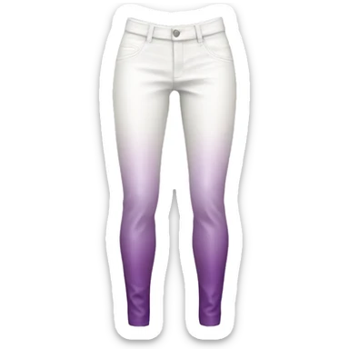 Realistic pair of white leather pants with taupe to light purple ombre sides isolated.  sticker