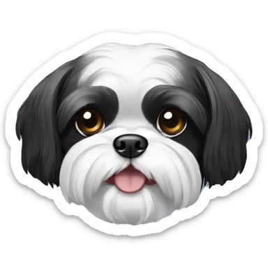Black and white Shih Tzu dog sticker