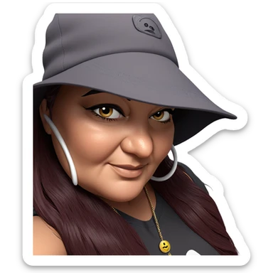 girl in baseball cap portrait sticker