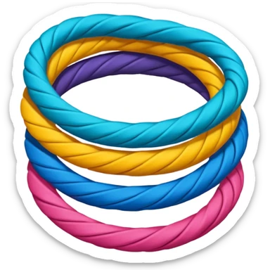 hair tie for tying hair，colourful，三根叠在一起，交错着叠 sticker