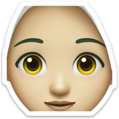 young asian girl art school student green pupil sticker