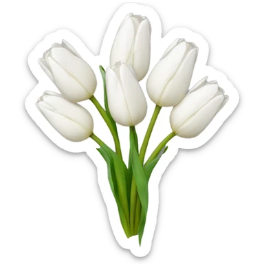 white tulip bouquet  sticker