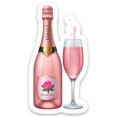 bottle of sparkling rose like the champagne emoji sticker