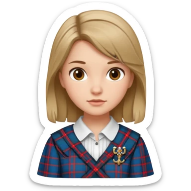 female with scottish attire and dark blonde hair sticker