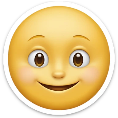 Emoji, yellow round smiling face, totally closed mouth sticker