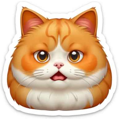 fat cat crying sticker