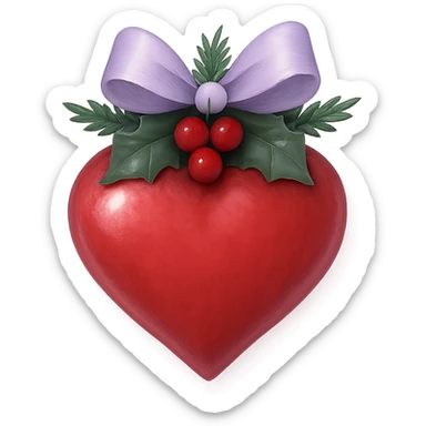 christmas heart with a delicate lavender mist  , remove background sticker
