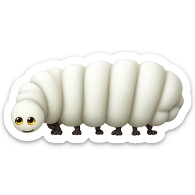 fat white caterpillar sticker