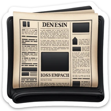 all-black or dark newspaper (it's important to not generate it with white spaces) sticker