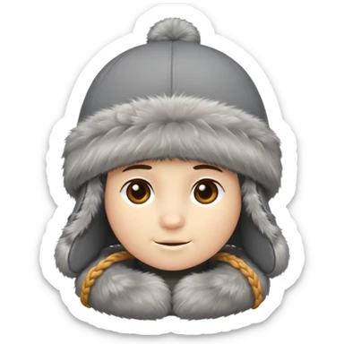 russian winter hat sticker