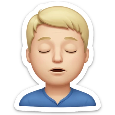 A male with closed eyes but the mouth is whistling sticker