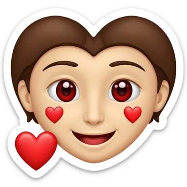 Perezoso con 2 corazones al lado izquierdo de la cara y un corazón al lado derecho la cara y los ojos serrados sonriendo como enamorado sticker