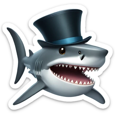 shark with tophat sticker