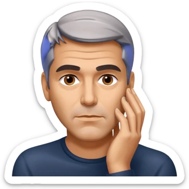 George clooney hand on face sticker