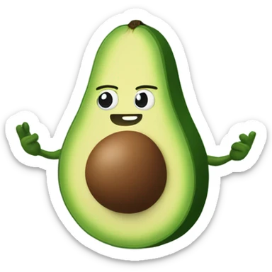 avocado show his muscles sticker