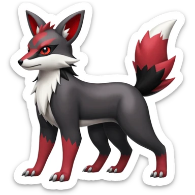 White, black and red Obstagoon-Umbreon-Zangoose-fusion (full body) sticker