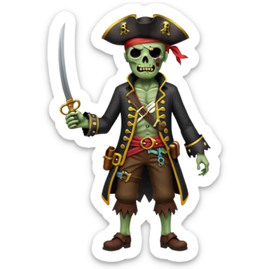 Pirate Zombie full body sticker
