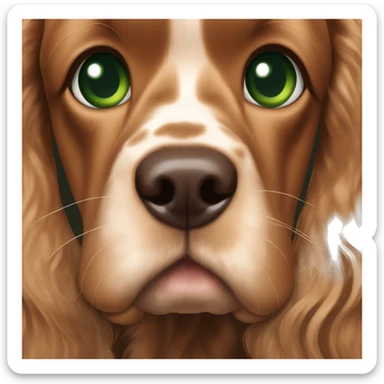 English cocker spaniel girl with green eyes sticker