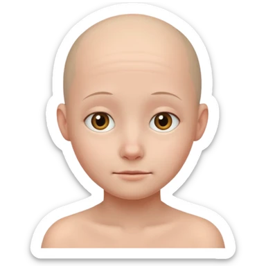 shy no hair circle face  sticker