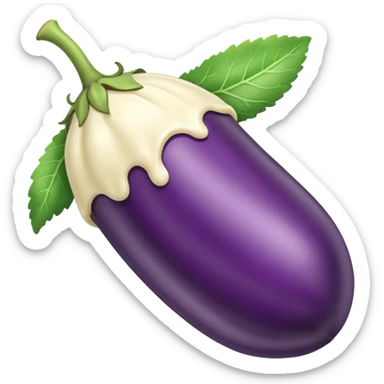 White chocolate dipped eggplant sticker