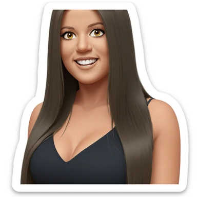 smiling girl with long hair sticker