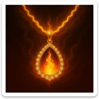 Replace the dark void with a small, powerful flame inside the pendant sticker