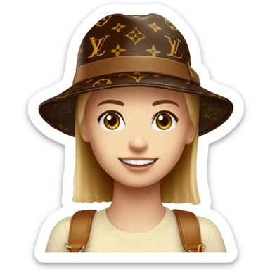 Neverful cap Louis Vuitton mm brown colour and smile sticker