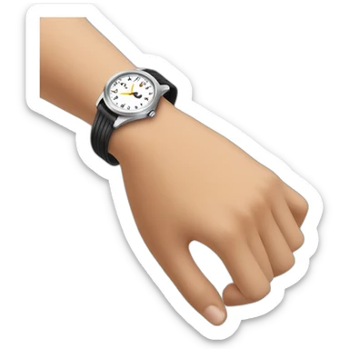Impatient tapping on wrist watch sticker